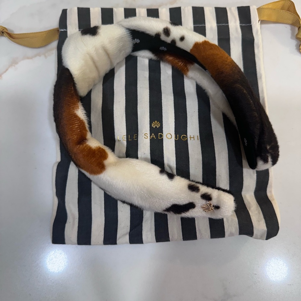 Lele Sadoughi animal print furry headband